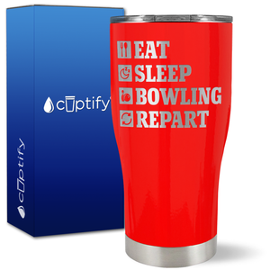 Eat Sleep Bowling Repeat on 27oz Curve Tumbler