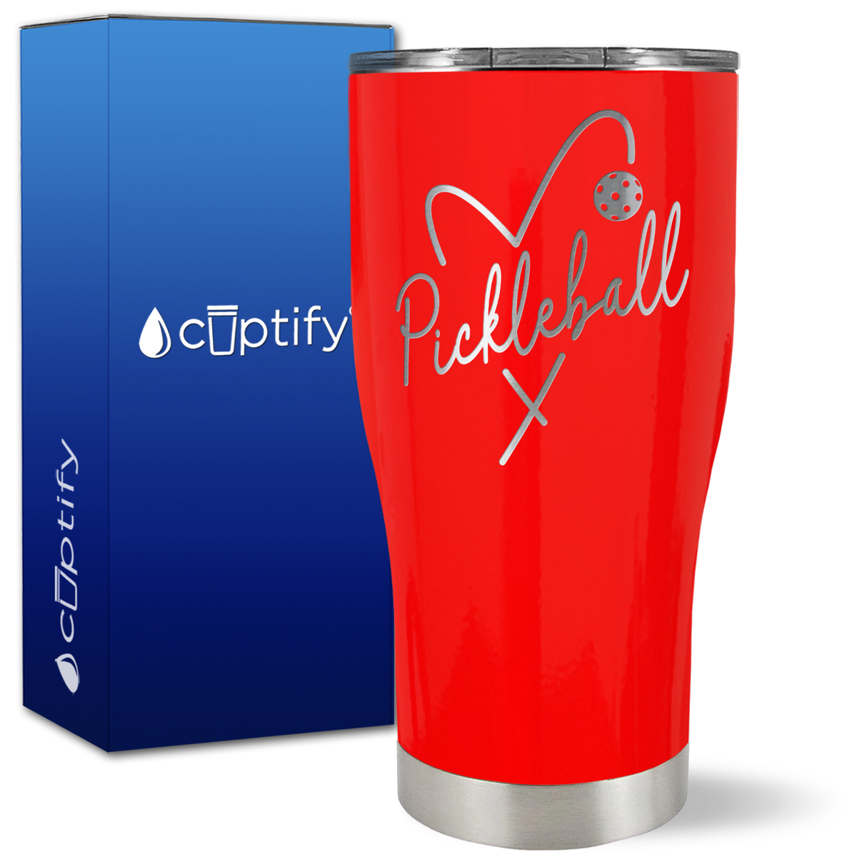 Pickleball Love on 27oz Curve Tumbler