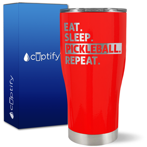 Eat Sleep Pickleball Repeat on 27oz Curve Tumbler
