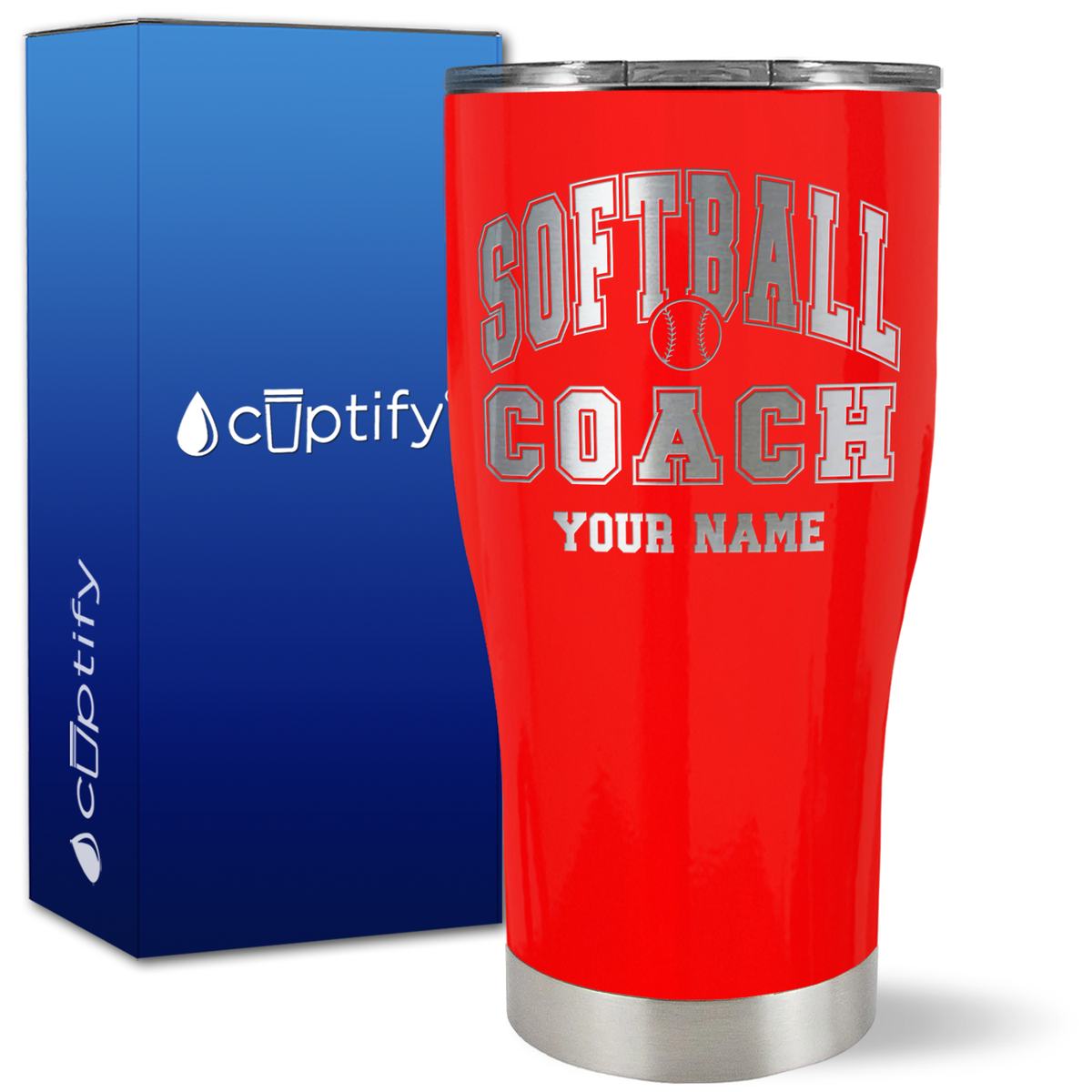 Personalized Softball Coach on 27oz Curve Tumbler