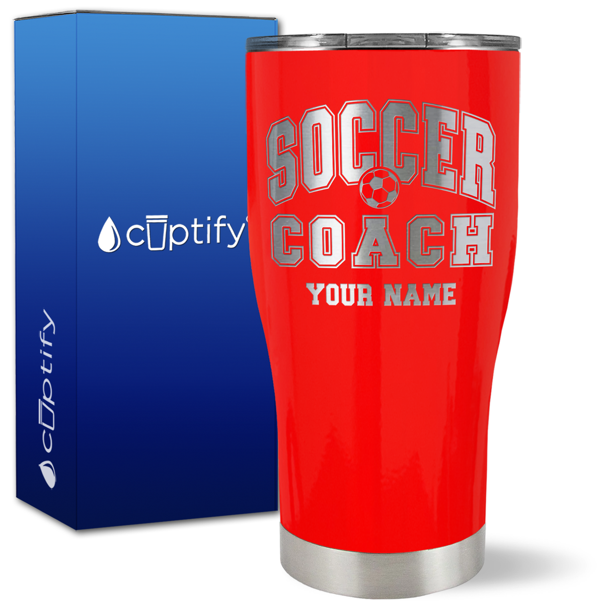 Personalized Soccer Coach on 27oz Curve Tumbler