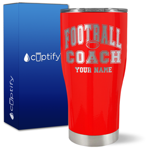 Personalized Coach Football on 27oz Curve Tumbler