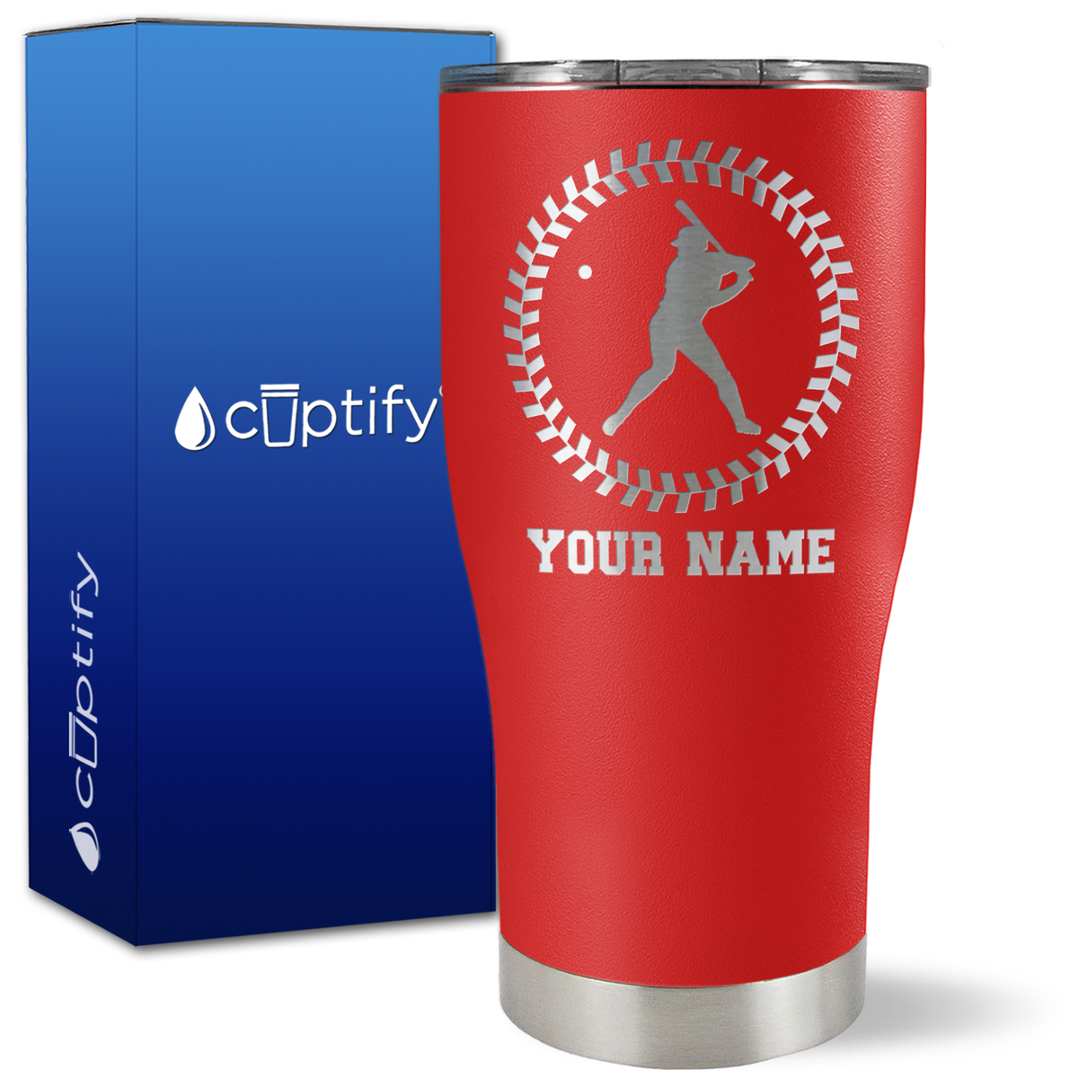 Personalized Baseball Player on 27oz Curve Tumbler
