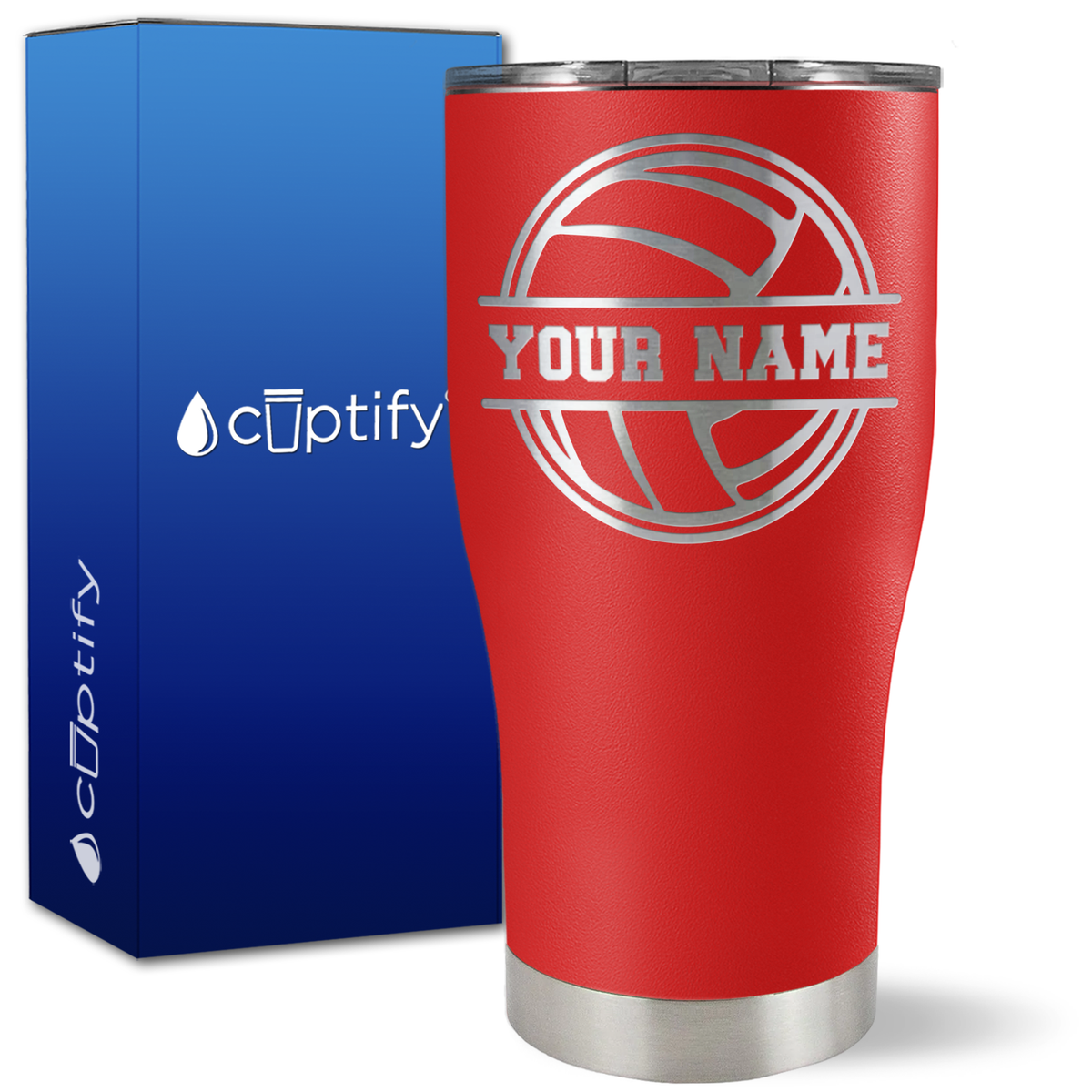 Personalized Volleyball on 27oz Curve Tumbler