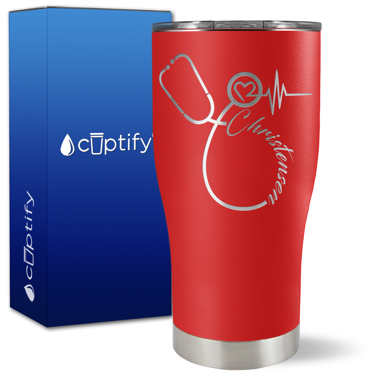 Personalized Nurse Stethoscope on 27oz Curve Tumbler