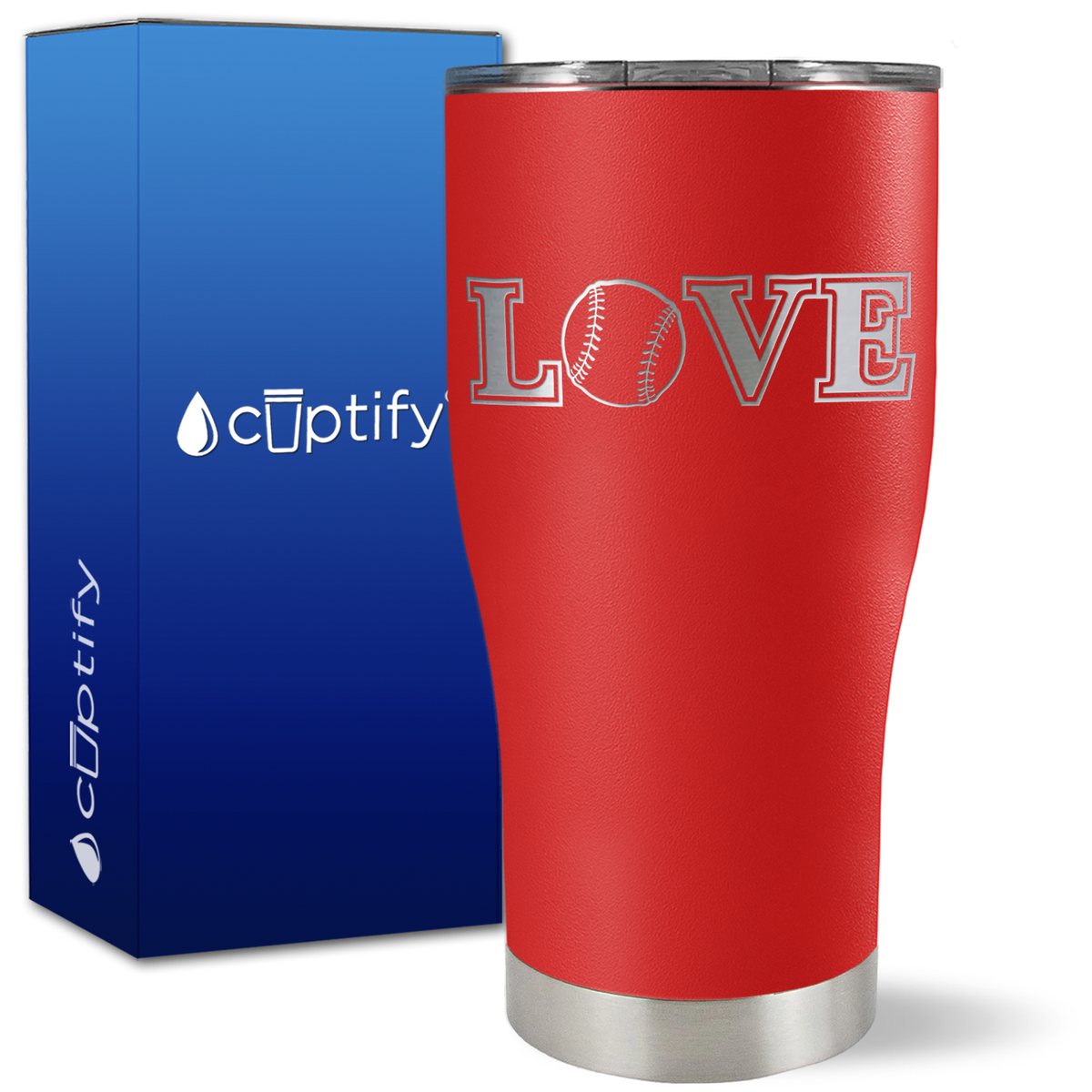 Baseball Love on 27oz Curve Tumbler