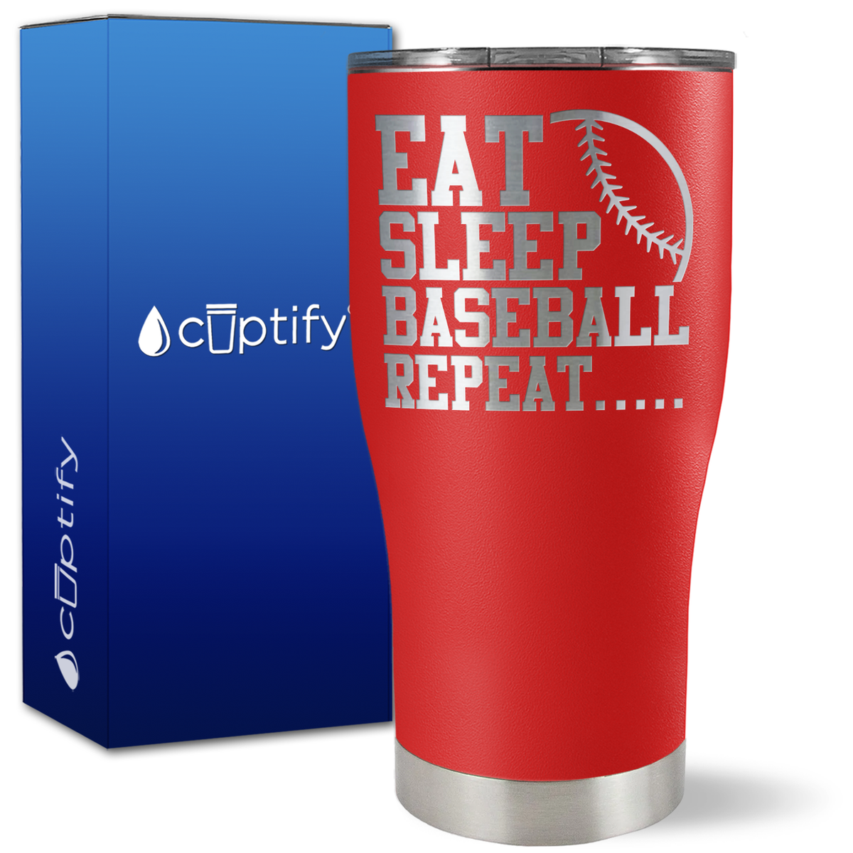 Eat Sleep Baseball Repeat on 27oz Curve Tumbler
