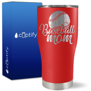 Baseball Mom Distressed on 27oz Curve Tumbler