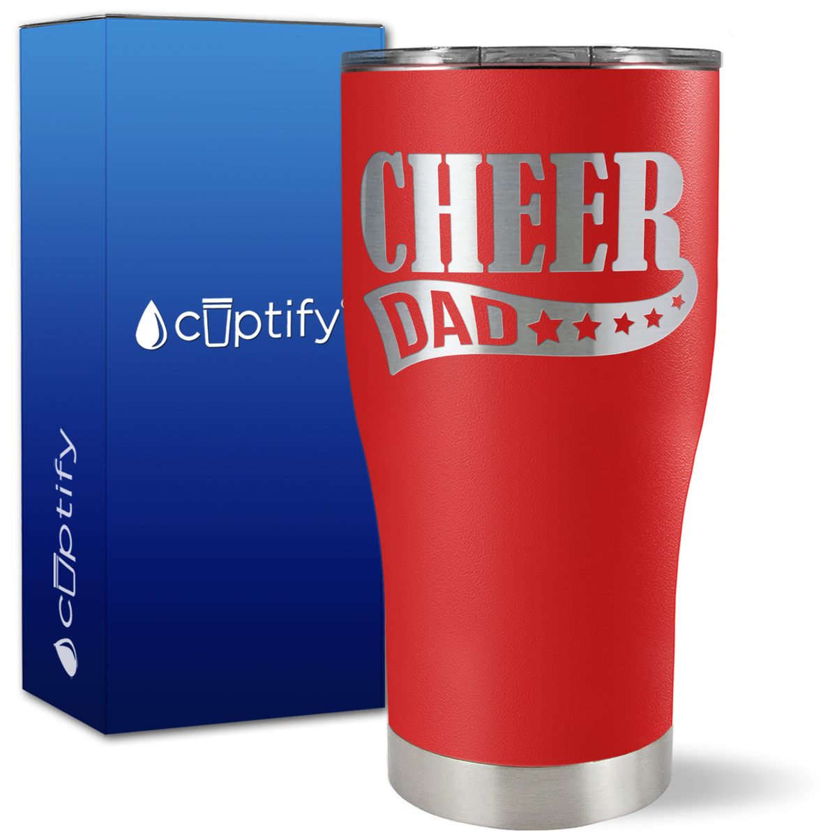 Cheer Dad Banner Stars on 27oz Curve Tumbler