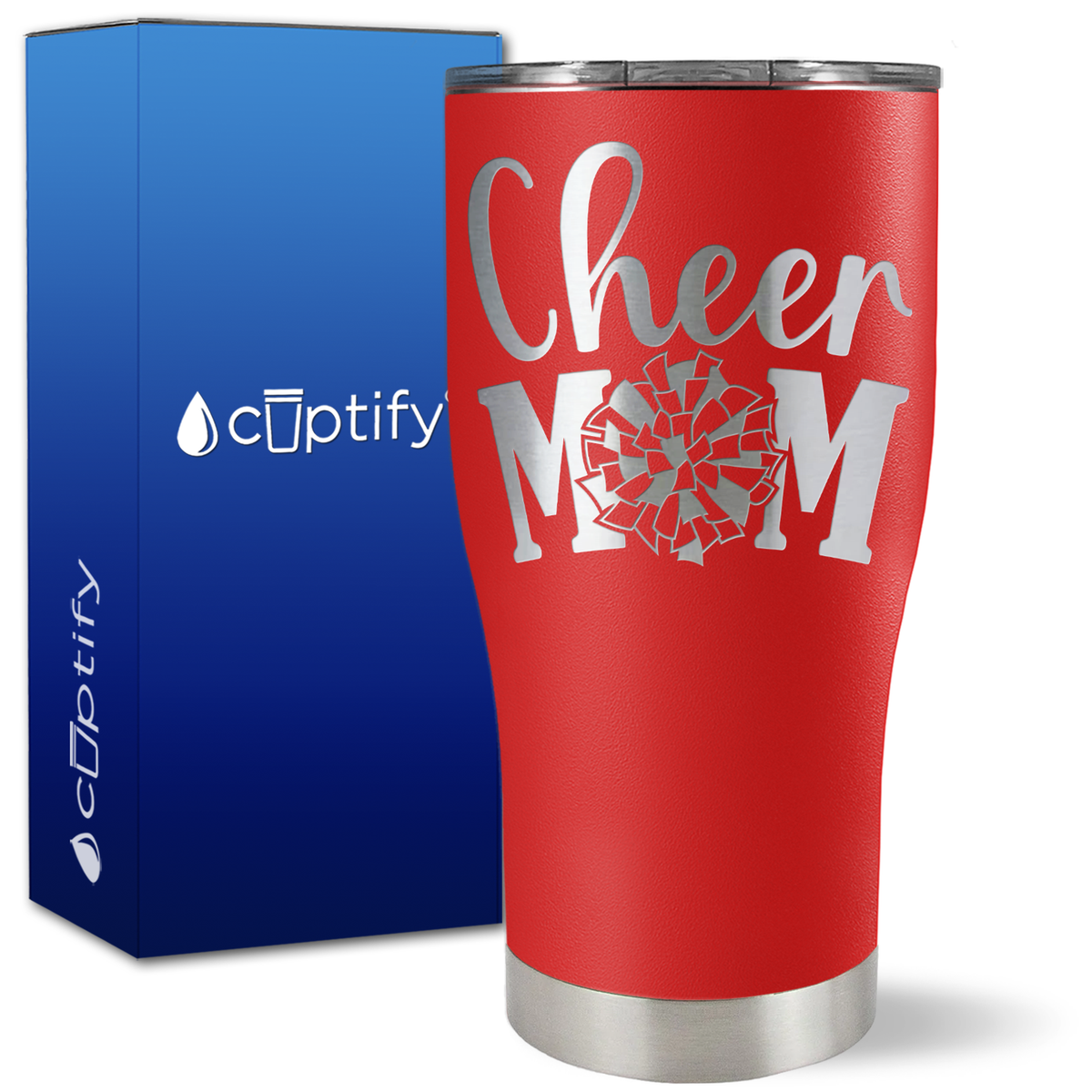 Cheer Mom Pom Pom on 27oz Curve Tumbler