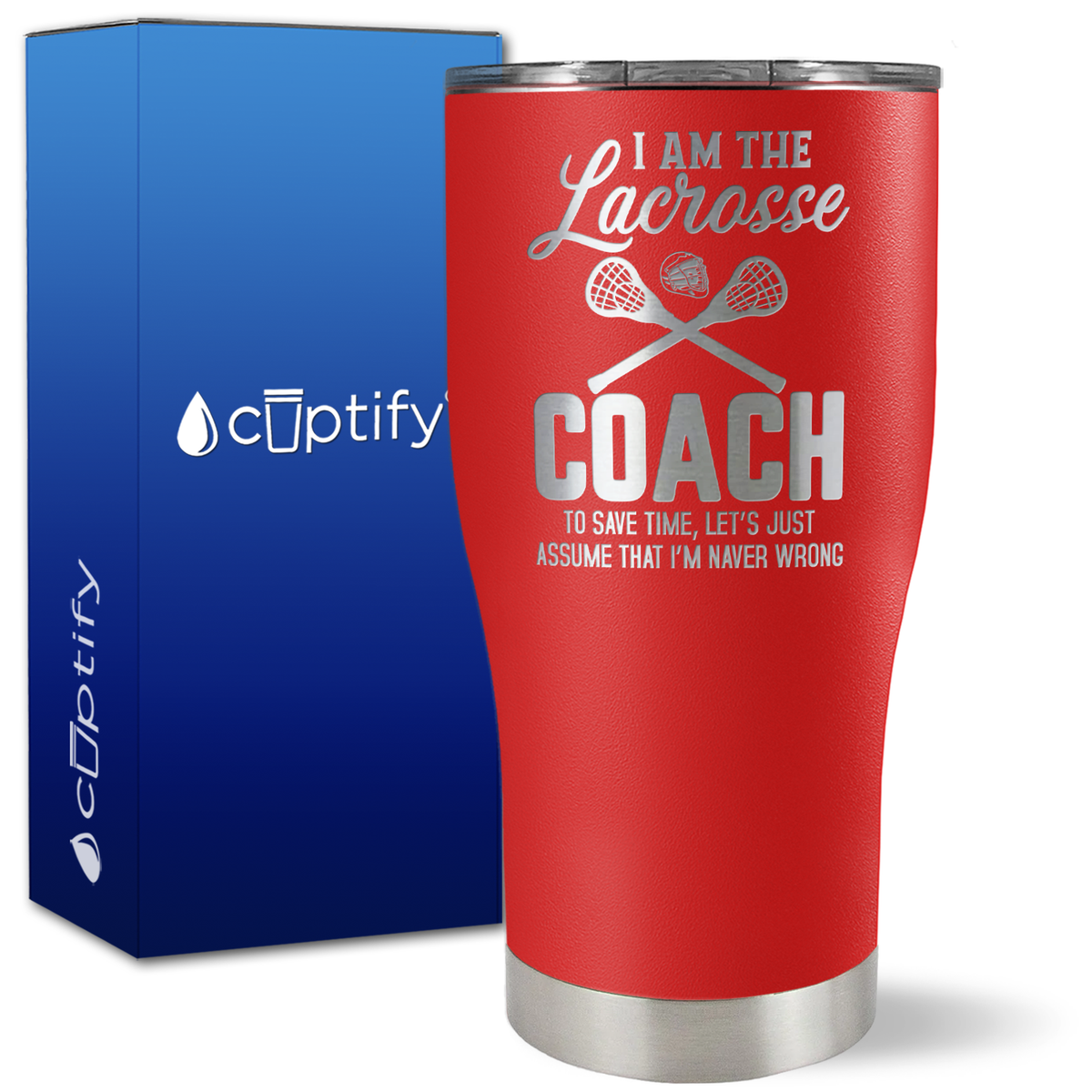 I Am The Lacrosse Coach on 27oz Curve Tumbler