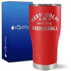 Keep Calm and Play Pickleball on 27oz Curve Tumbler