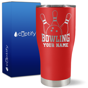 Personalized Bowling on 27oz Curve Tumbler