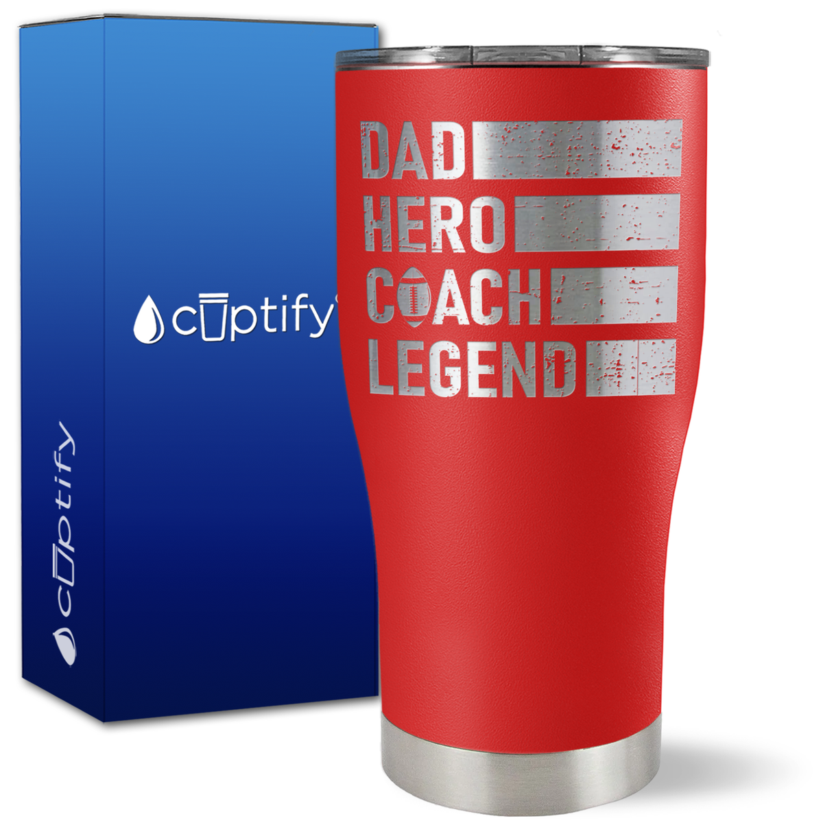 Dad, Hero, Coach, Legend on 27oz Curve Tumbler