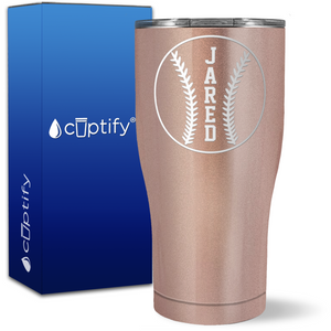 Personalized Baseball Design on 27oz Curve Tumbler