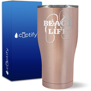 The Beach Life Sandals on 27oz Curve Tumbler