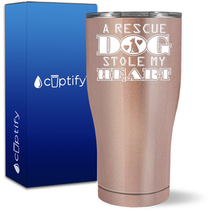A Rescue Dog Stole My Heart on 27oz Curve Tumbler