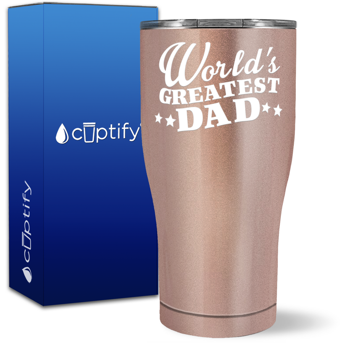 World's Greatest Dad Stars on 27oz Curve Tumbler