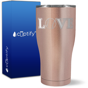 Baseball Love on 27oz Curve Tumbler