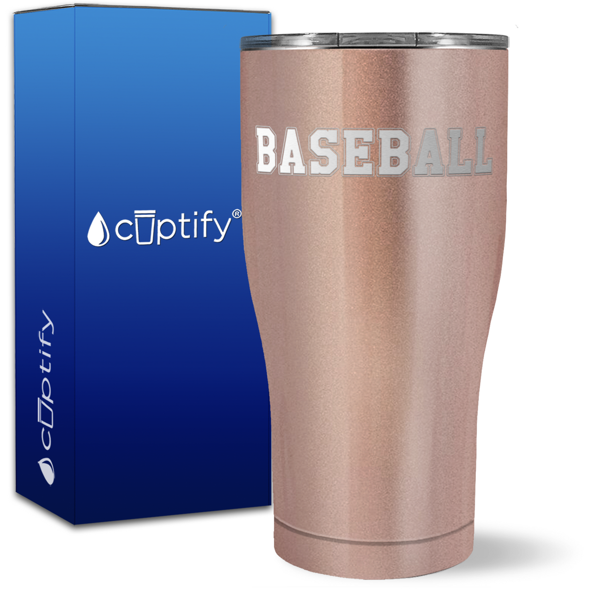 Baseball on 27oz Curve Tumbler