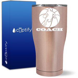 Basketball Coach Silhouette on 27oz Curve Tumbler