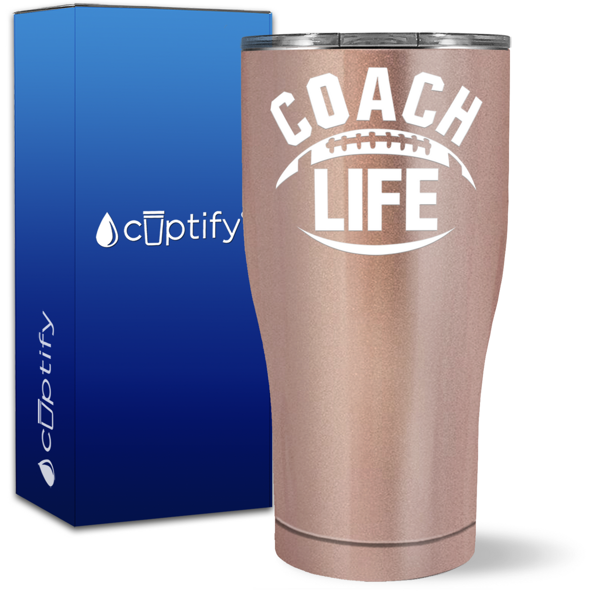 Football Coach Life on 27oz Curve Tumbler