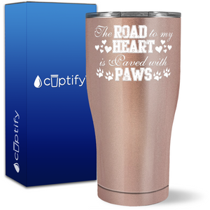 The Road To My Heart is Paved With Paws on 27oz Curve Tumbler