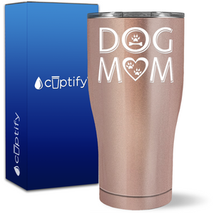 Dog Mom Heart on 27oz Curve Tumbler