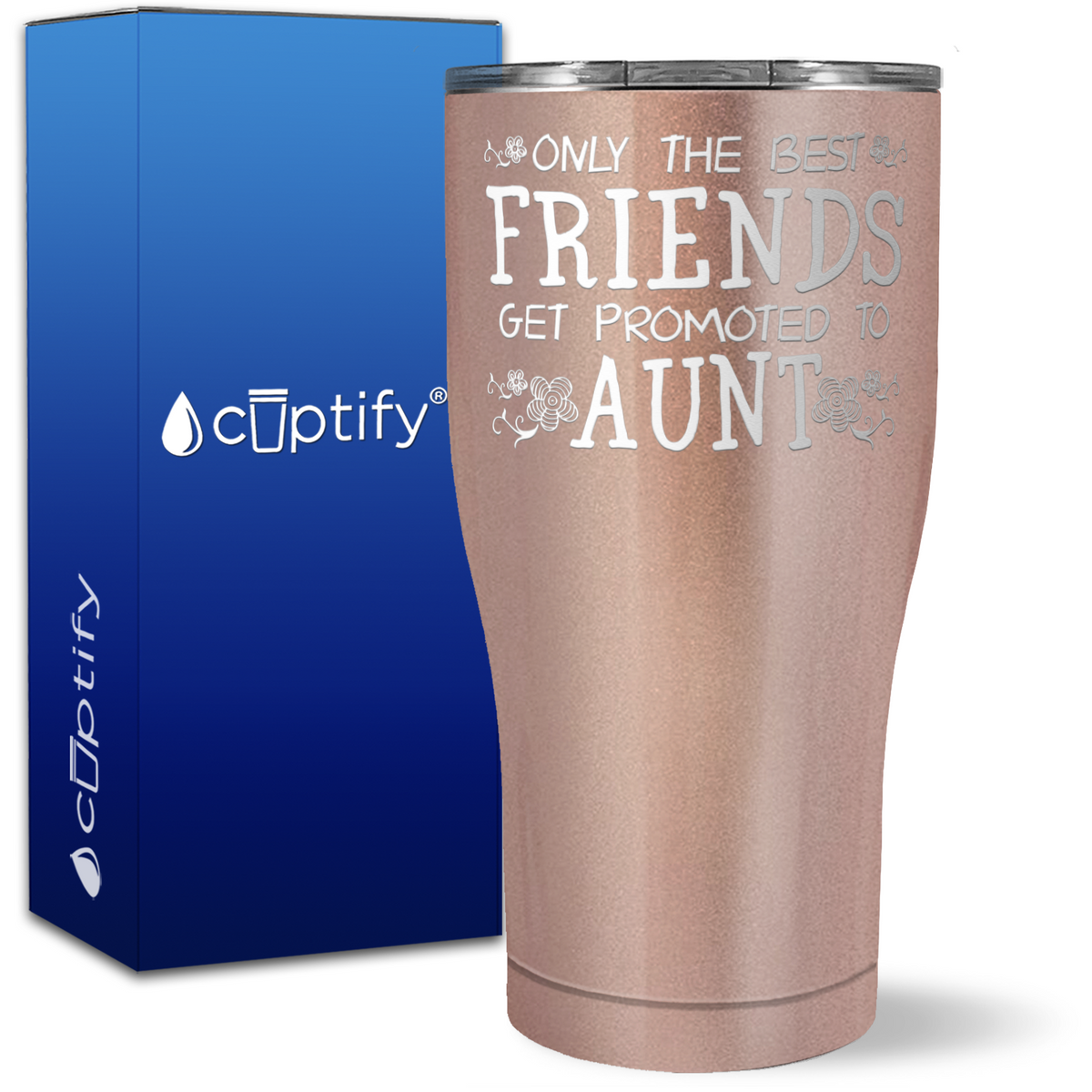 Only the Best Friends Get Promoted to Aunt on 27oz Curve Tumbler