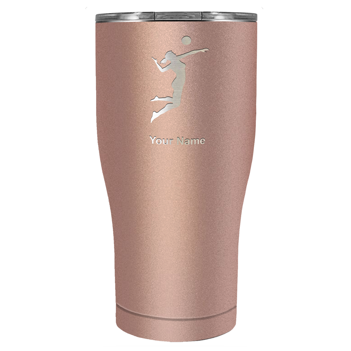Personalized Volleyball Player Silhouette 27oz Curve Stainless Steel Tumbler