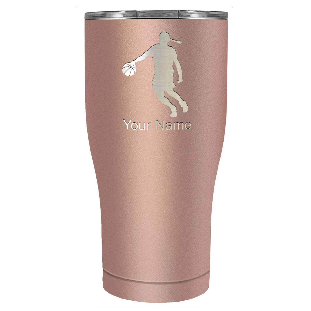 Personalized Basketball Girl Player Silhouette on 27oz Curve Tumbler