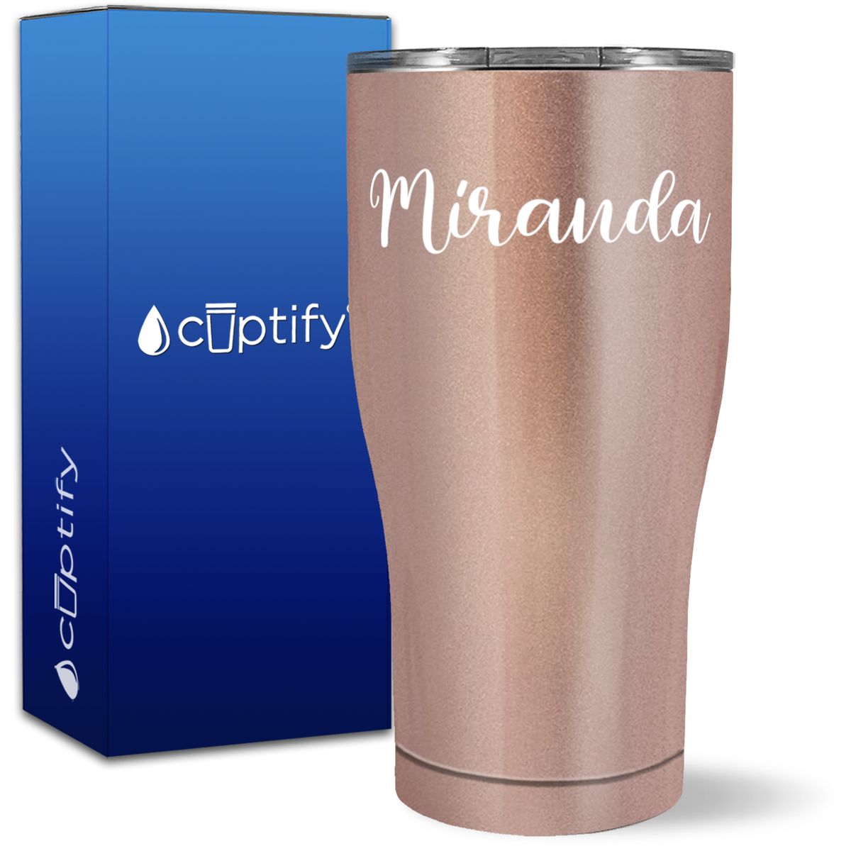 Personalized Miranda Style on 27oz Curve Tumbler