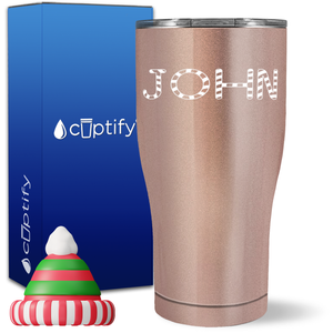 Personalized Candy Canes Christmas Font on 27oz Curve Tumbler