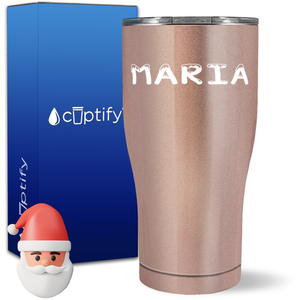 Personalized Snowy Christmas Font on 27oz Curve Tumbler