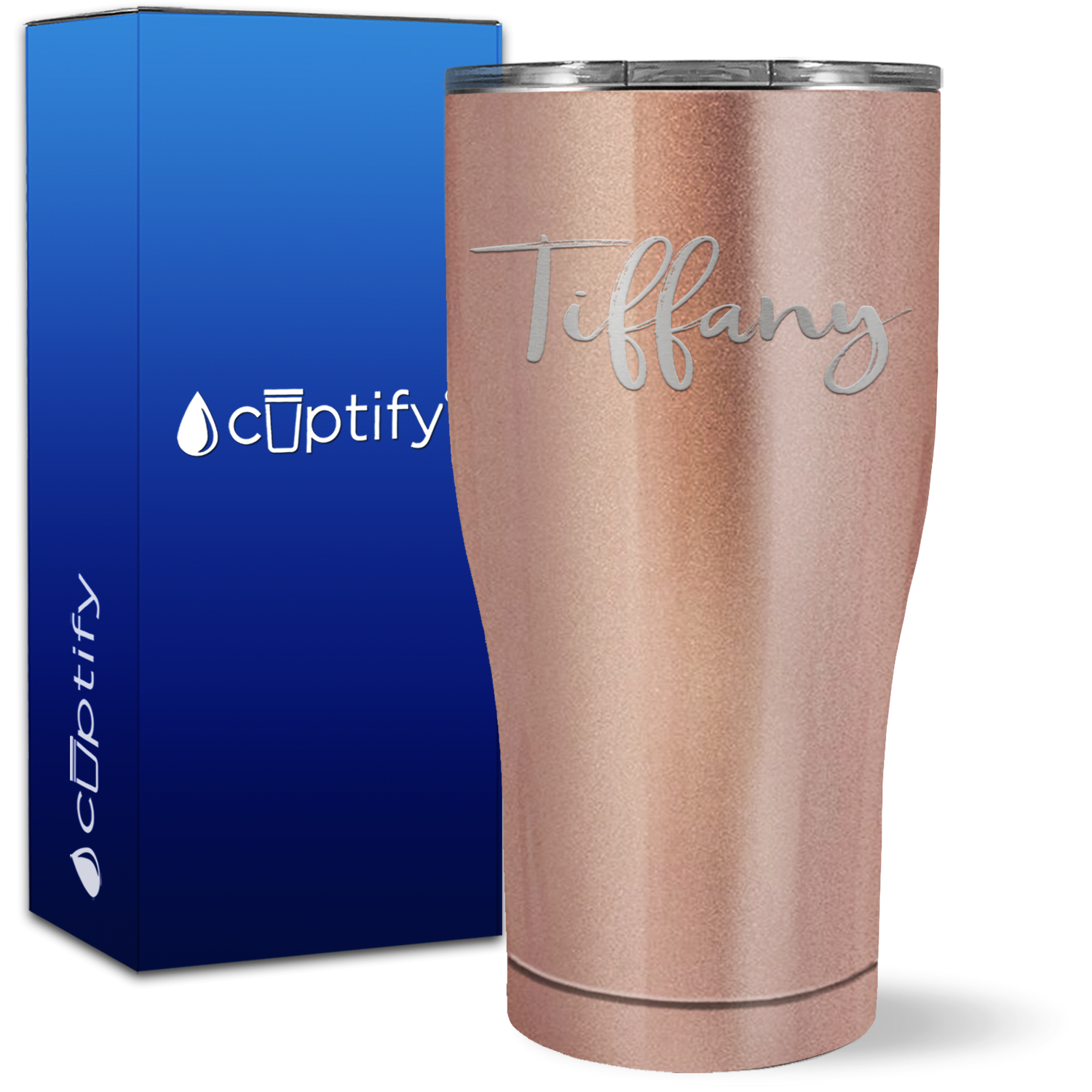 Personalized Rose Gold 27oz Engraved Curve Tumbler