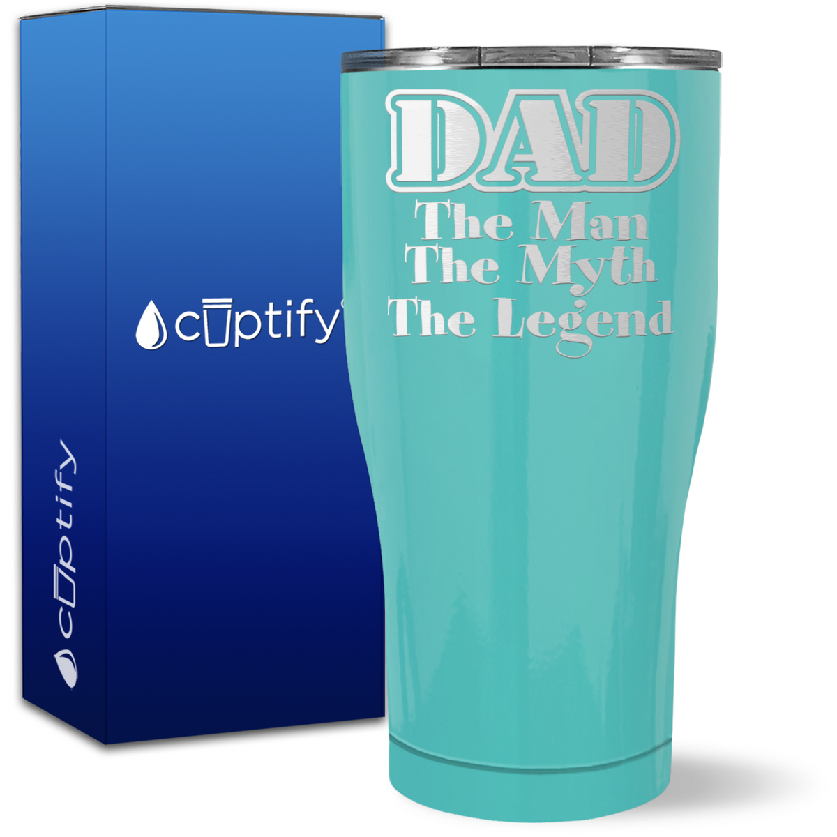 Dad The Man Myth Legend on 27oz Curve Tumbler