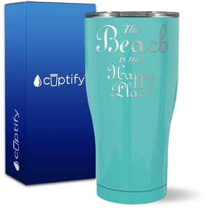 The Beach is my Happy Place on 27oz Curve Tumbler