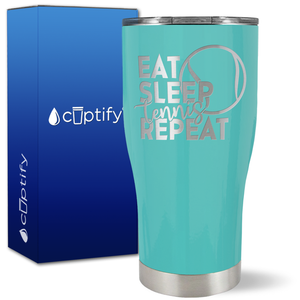 Eat Sleep Tennis Repeat on 27oz Curve Tumbler