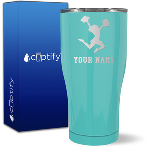 Personalized Cheerleader Silhouette on 27oz Curve Tumbler