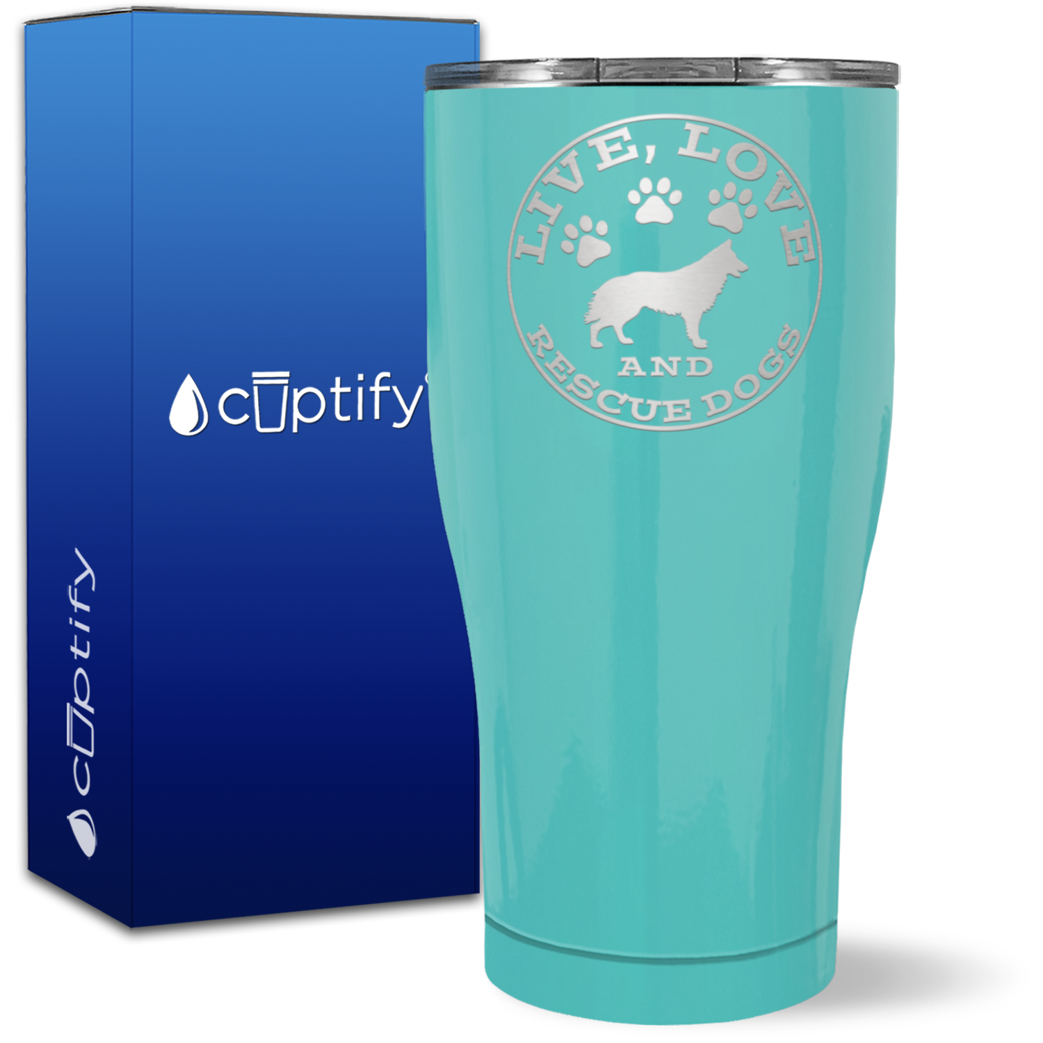 Live Love and Rescue Dogs on 27oz Curve Tumbler