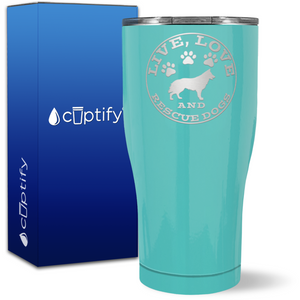 Live Love and Rescue Dogs on 27oz Curve Tumbler