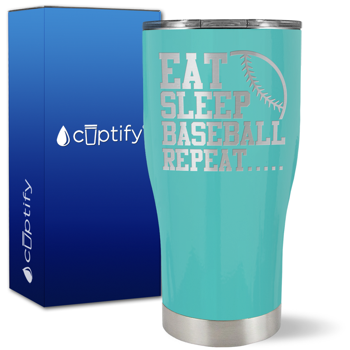 Eat Sleep Baseball Repeat on 27oz Curve Tumbler