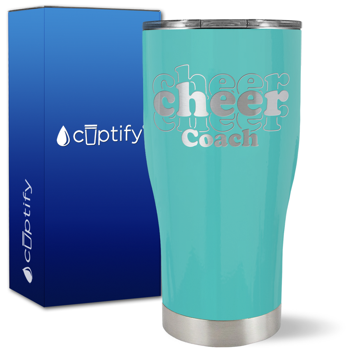 Cheer Coach Outlines on 27oz Curve Tumbler