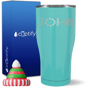 Personalized Candy Canes Christmas Font on 27oz Curve Tumbler