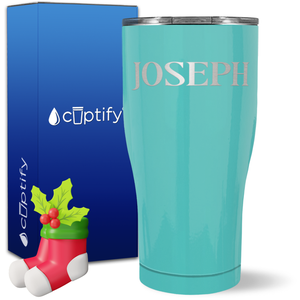 Personalized Merry Christmas Font on 27oz Curve Tumbler