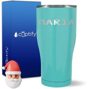 Personalized Snowy Christmas Font on 27oz Curve Tumbler