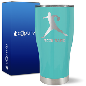 Personalized Baseball Pitcher Player on 27oz Curve Tumbler