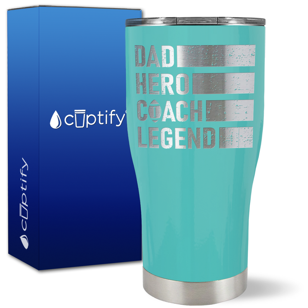 Dad, Hero, Coach, Legend on 27oz Curve Tumbler