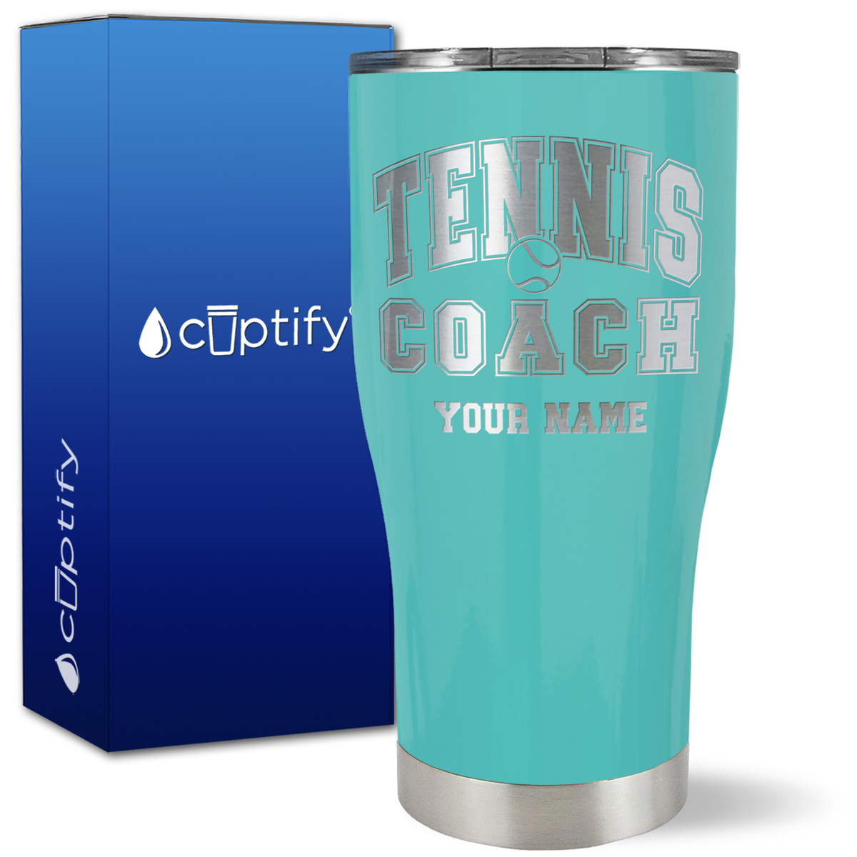 Personalized Tennis Coach on 27oz Curve Tumbler