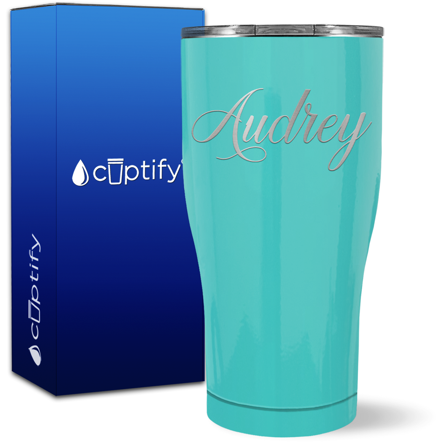 Personalized Seafoam 27oz Engraved Curve Tumbler